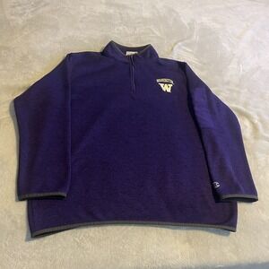 Washington Huskies Sweater Men XL‎ Purple Champion Pullover Quarter Zip Fleece